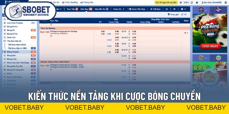 Cá Cược Bóng Chuyền - Hướng Dẫn Chơi Từ Cơ Bản Đến Nâng Cao - VOBET