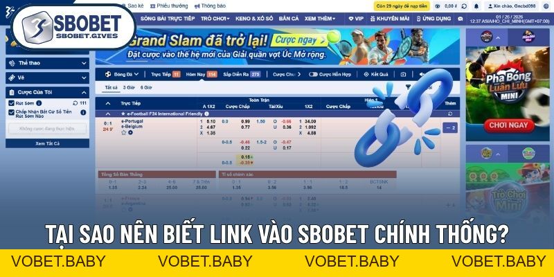 Link Vào SBOBET Hiện Tại An Toàn, Tốc Độ Cao Mới Nhất 2026 - VOBET